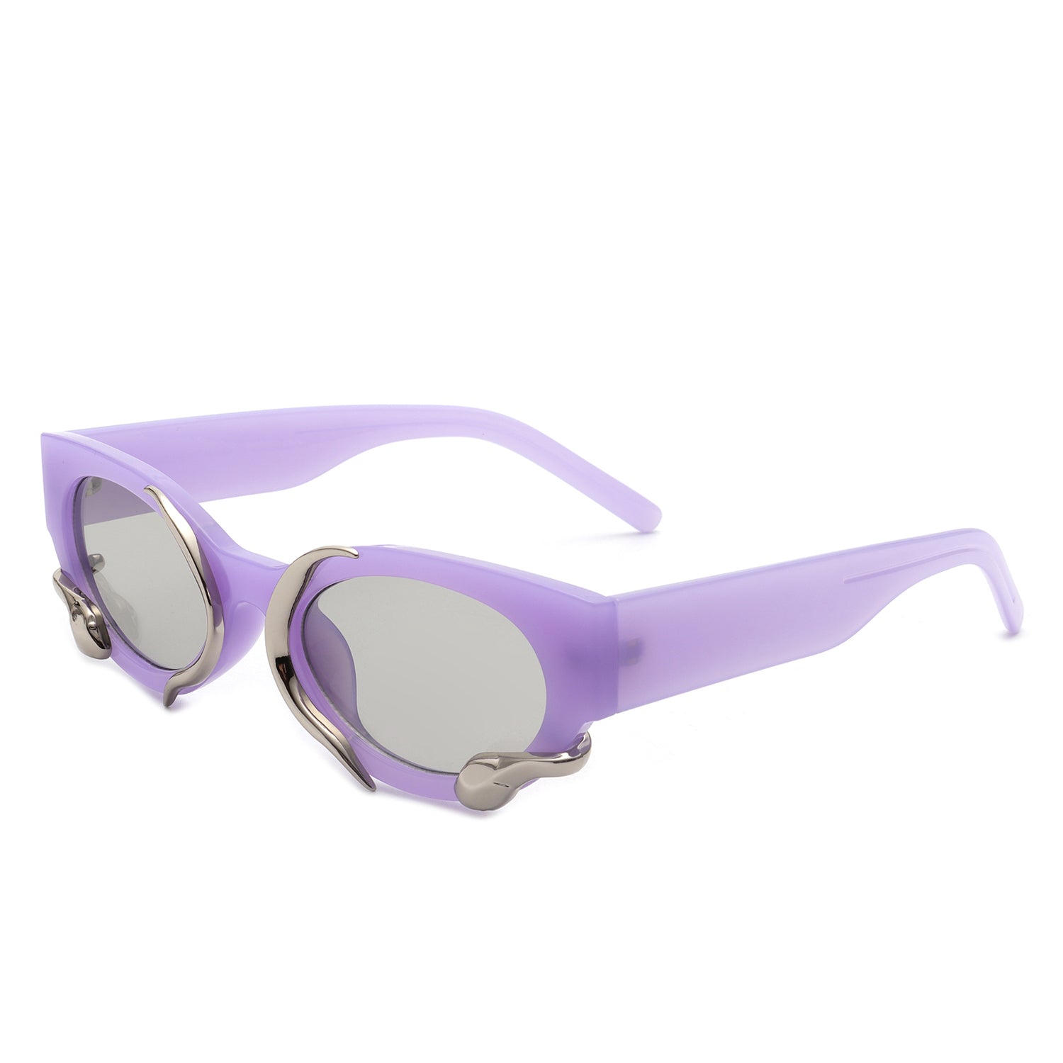 SA106 Women's Oversized Fashion Sunglasses - Snake Metal Emblem, UV400 Protection