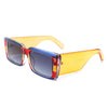 Yoplines - Rectangle Flat Top Retro Tinted Chunky Square Sunglasses