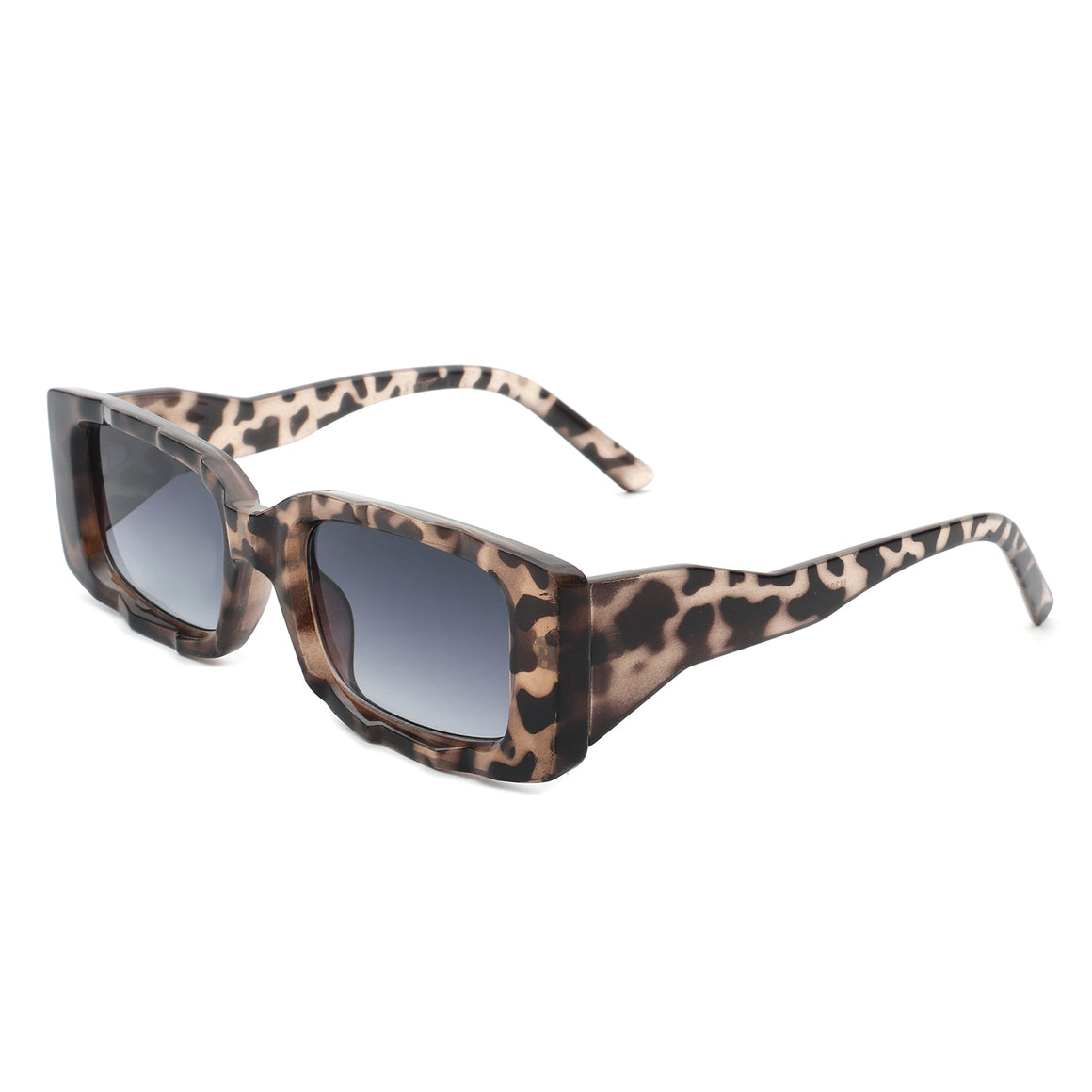 ASOS DESIGN rimless mid square sunglasses with temple detail in brown