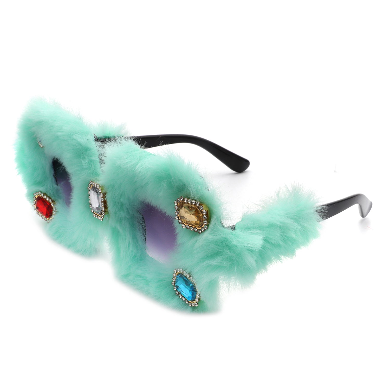 Oswil - Oversized Luxury Party Fur Square Women's Sunglasses