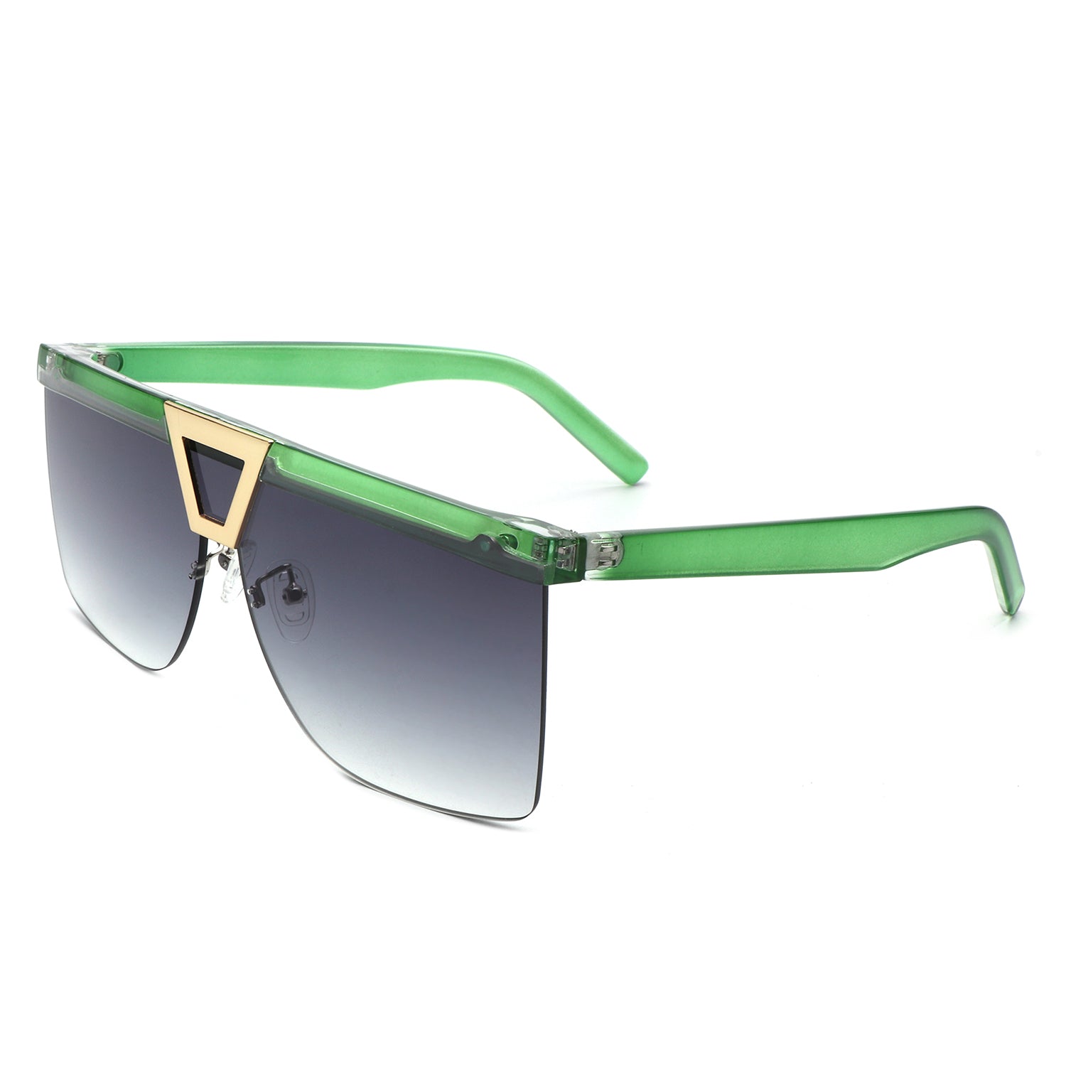 Starview Oversize Half Frame Fashion Square Sunglasses