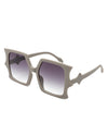 Sylas - Flat Top Irregular Bat Wing Square Sunglasses