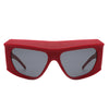 Thalia - Square Chunky Wrap Around Tinted Oversize Fashion Sunglasses