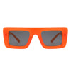 Lumos - Square Retro Two-Tone Thick Frame Flat-Top Sunglasses