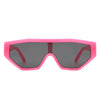Firelily - Geometric Square Oversize Futuristic Fashion Sunglasses