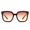 Moonstone - Women Flat Top Fashion Square Chain Link Design Sunglasses