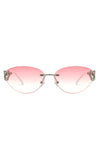 Myral - Women's Chic Frameless Oval Heart Designed Cat Eye Sunglasses