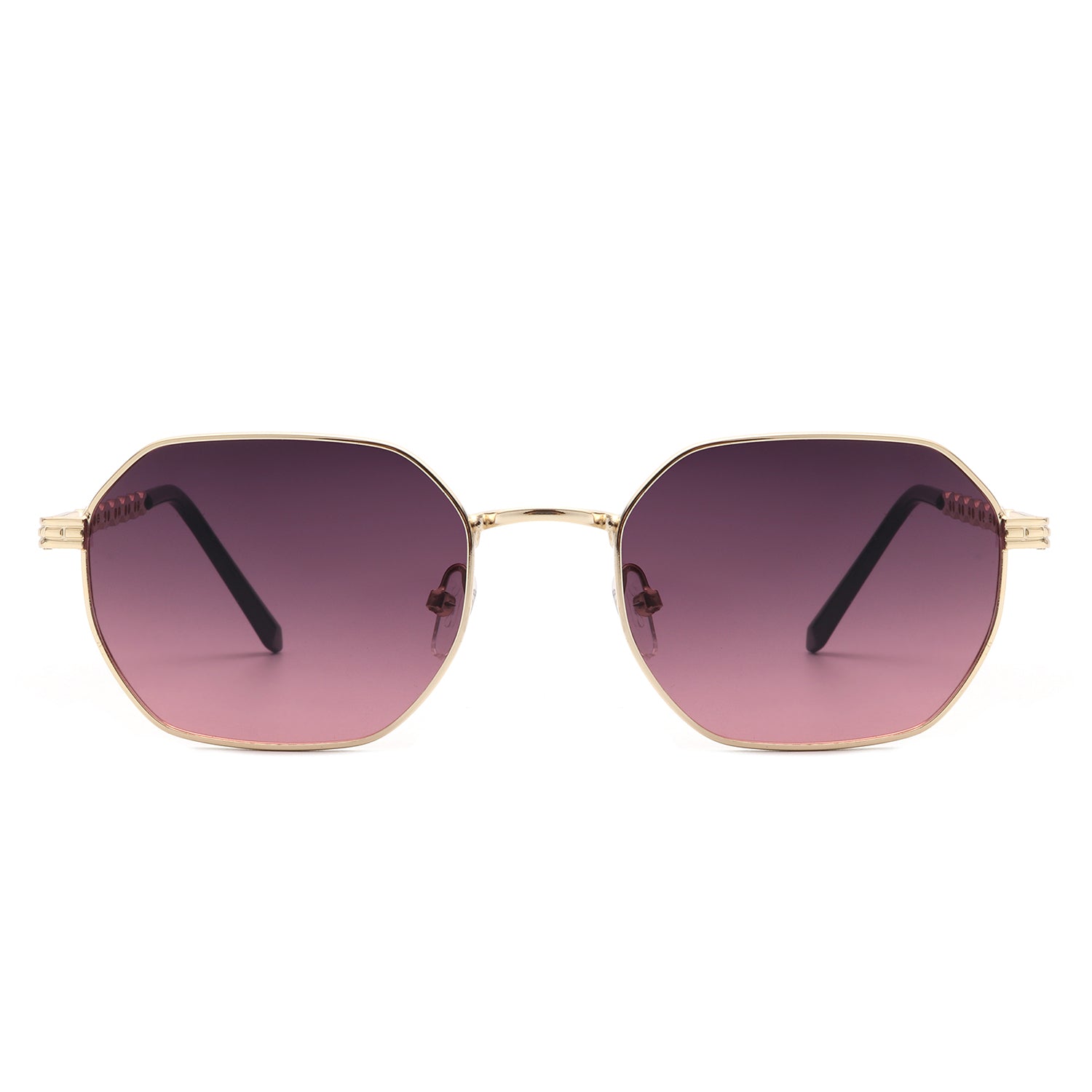 Mythique - Geometric Round Tinted Chain Link Design Sunglasses