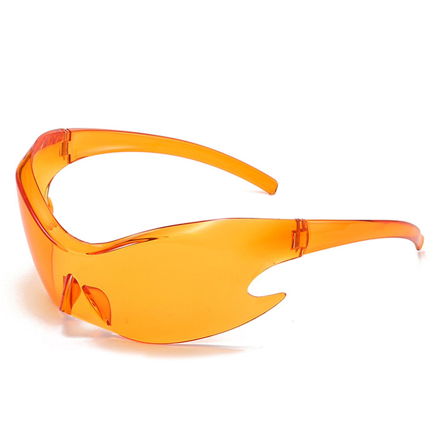 Whiestan - Futuristic Mirrored Sleek Wrap Around Sports Sunglasses Orange