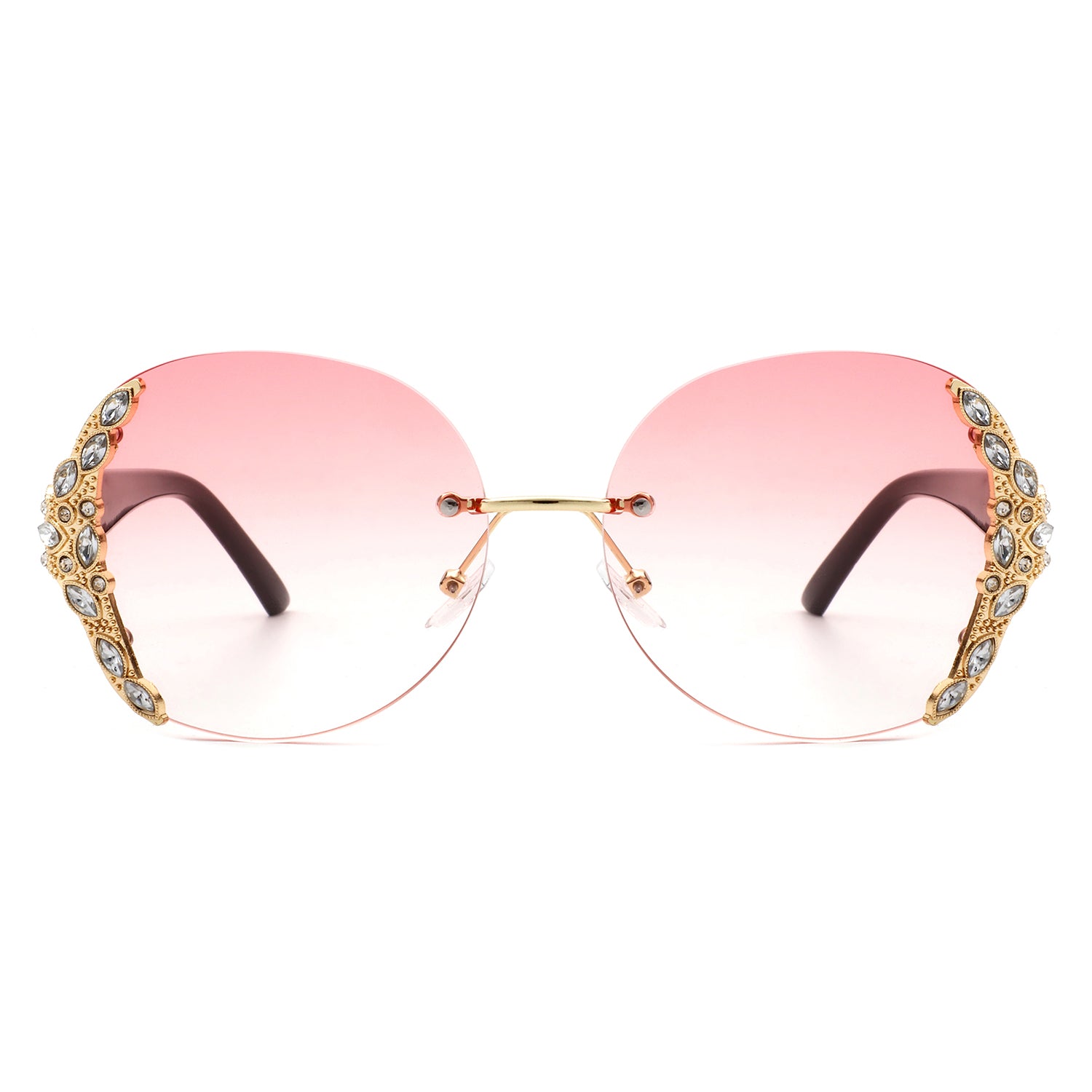 Calanovella Luxury Diamond Sunglasses Women Vintage Unique Tears Shape - Pink