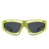 Chusil - Fashion Open Cut Oval Wrap Around Mirrored Rectangle Sunglasses