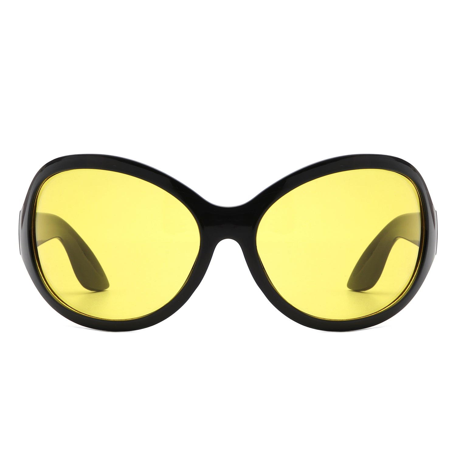 Aurora - Oversize Fashion Curved Large Women Round Sunglasses