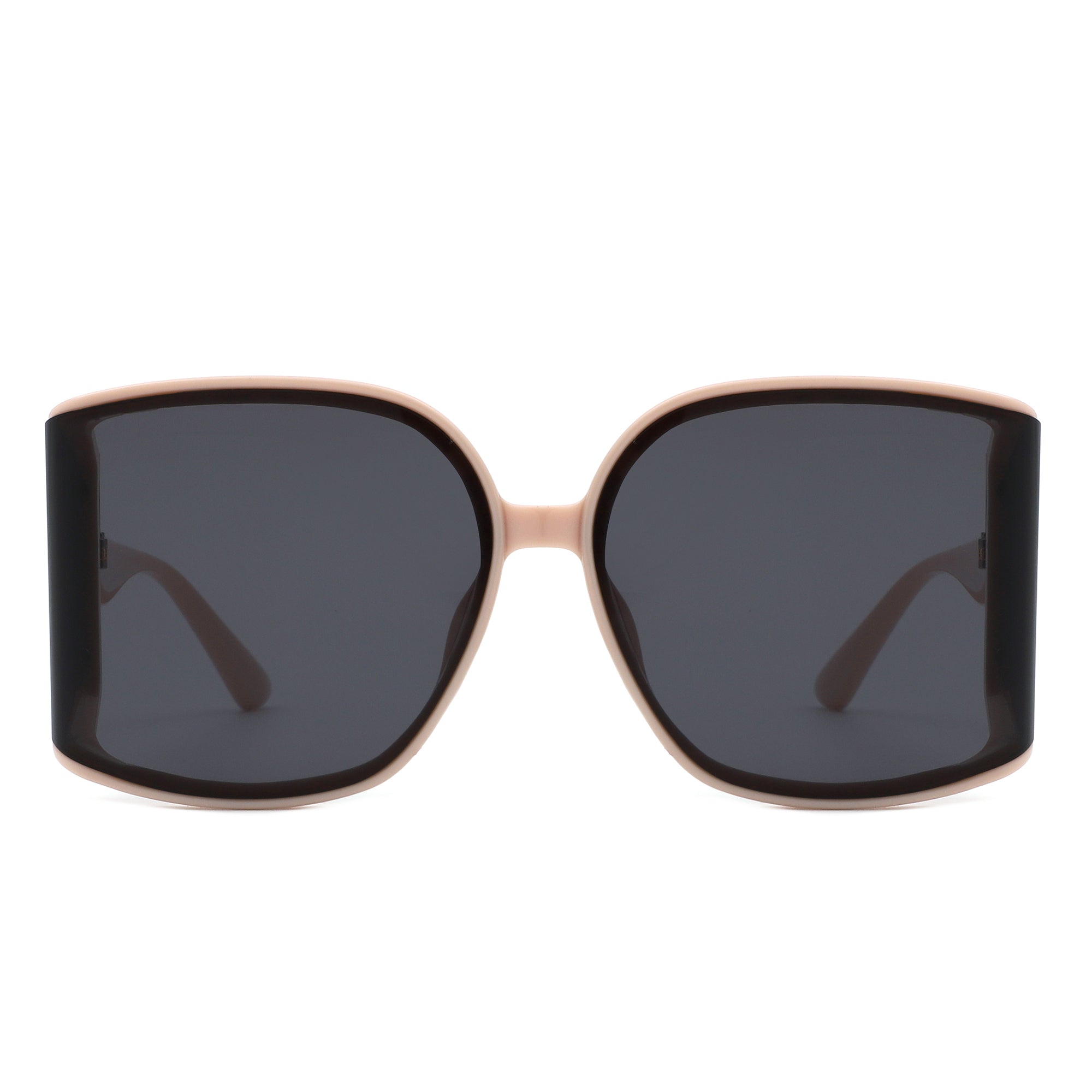 Jolt - Oversized Butterfly Square Curved Lens Sunglasses