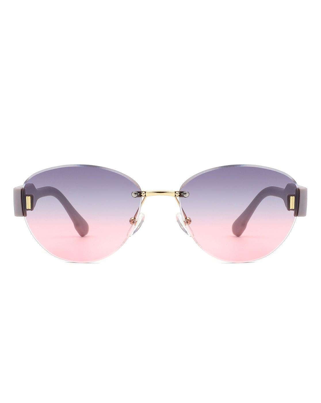 Dastriana - Round Chic Tinted Oval Frame Women's Sunglasses