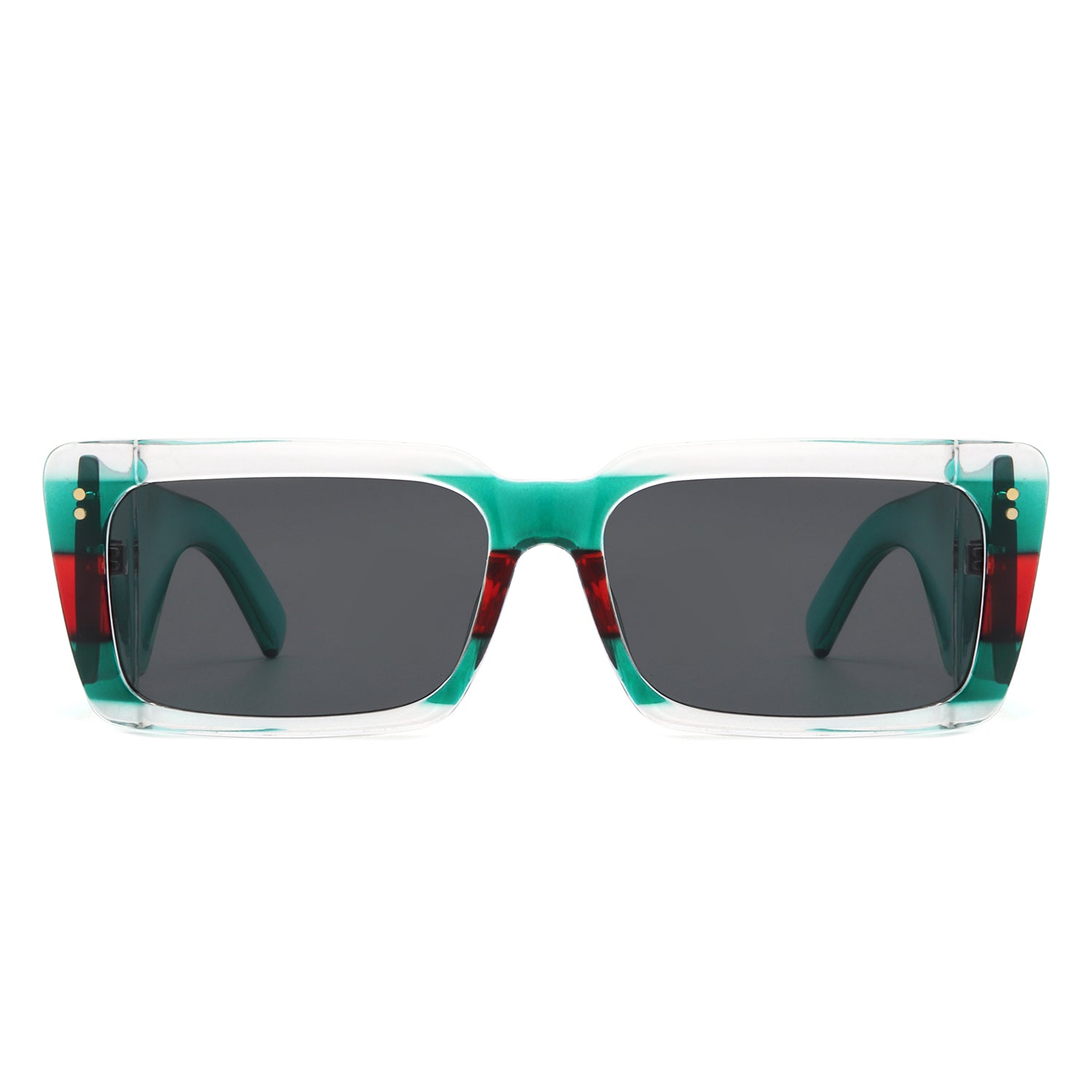 Yoplines - Retro Rectangle Square Flat Top Tinted Sunglasses