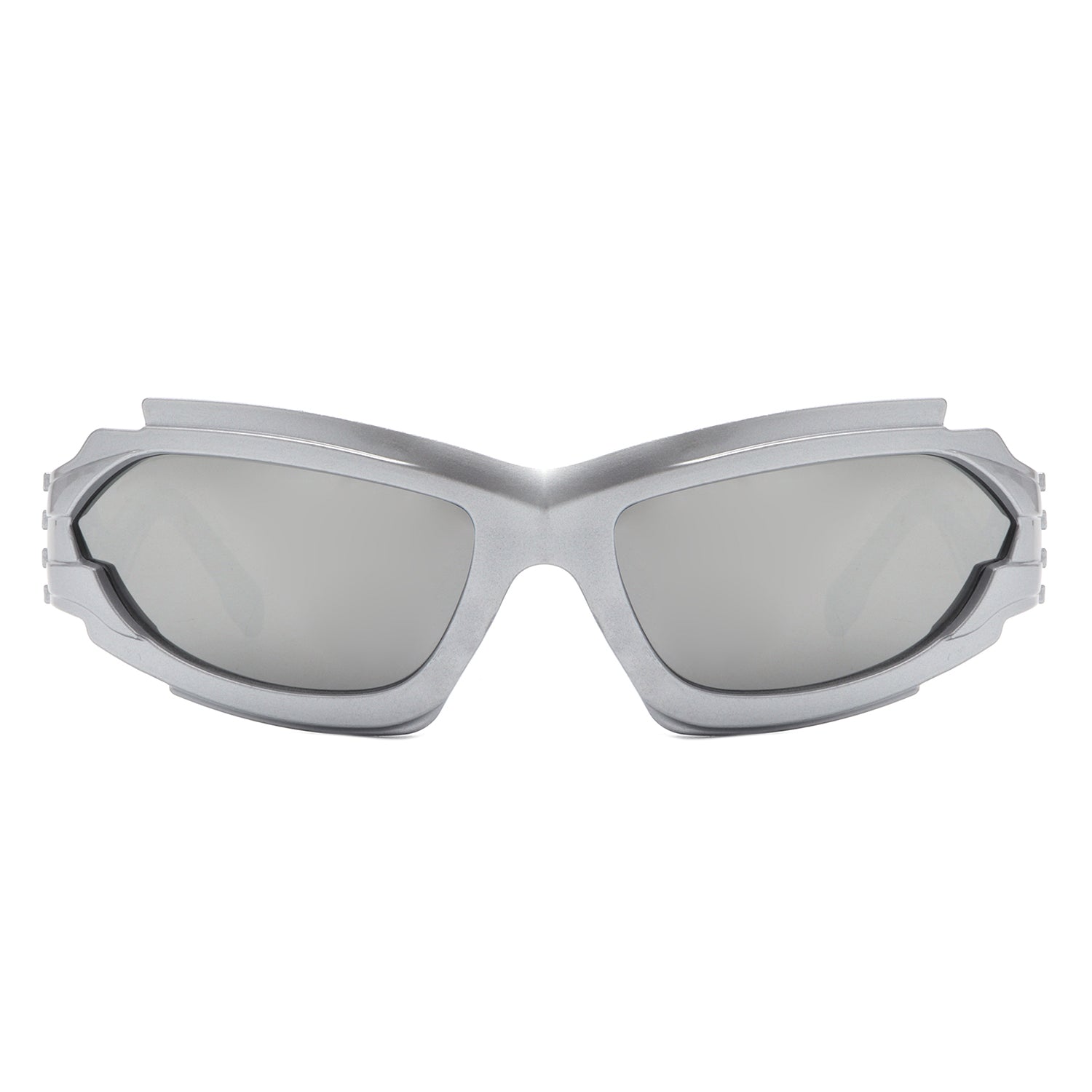 Fliyque - Geometric Rectangle Futuristic Wrap Around Sunglasses