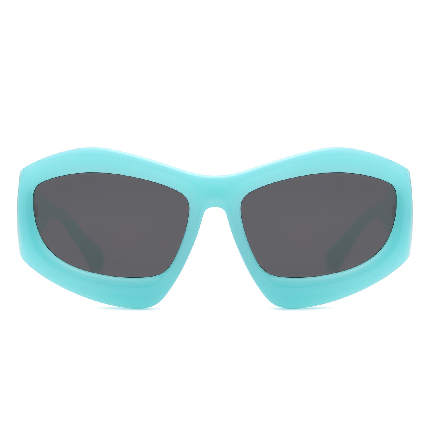 Xaron - Geometric Square Tinted Oversize Chunky Fashion Sunglasses