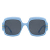 Emblazon - Women Oversize Flat Top Fashion Square Sunglasses
