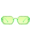 Whisp - Square Retro Rhinestone Tinted Geometric Fashion Sunglasses