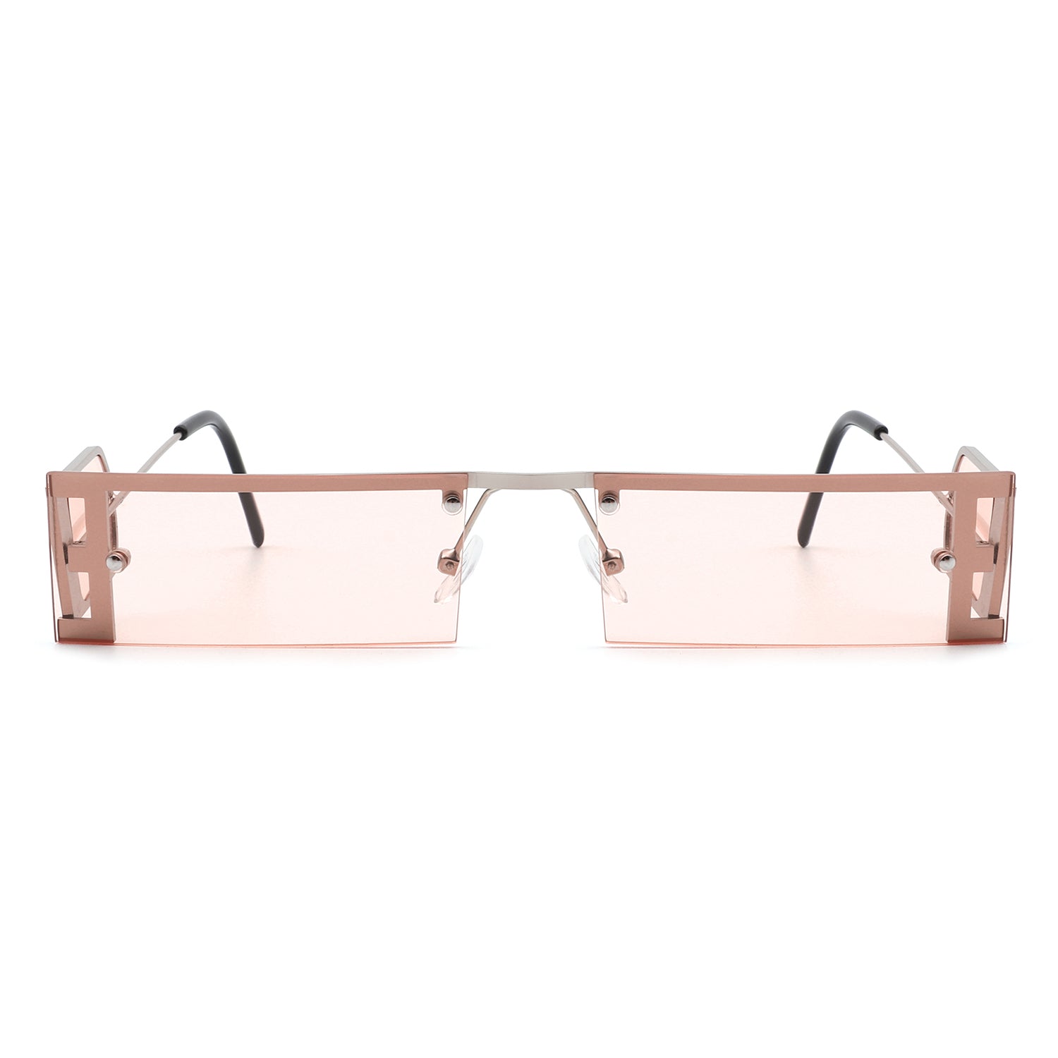 Loro - Rectangle Retro Narrow Slim Flat Top Tinted Sunglasses