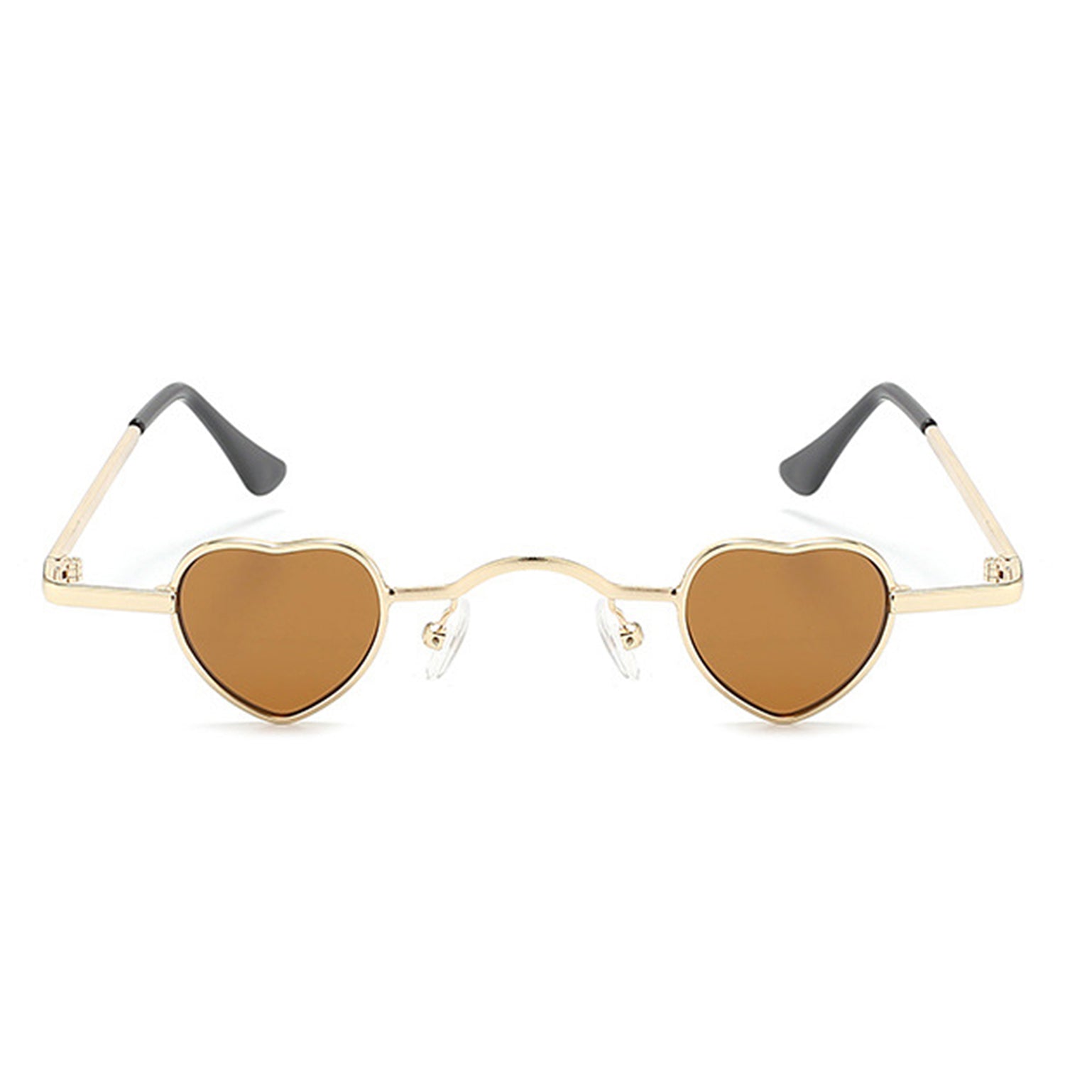 Zyral - Metal Heart Shaped Tinted Mini Color Pop Sunglasses