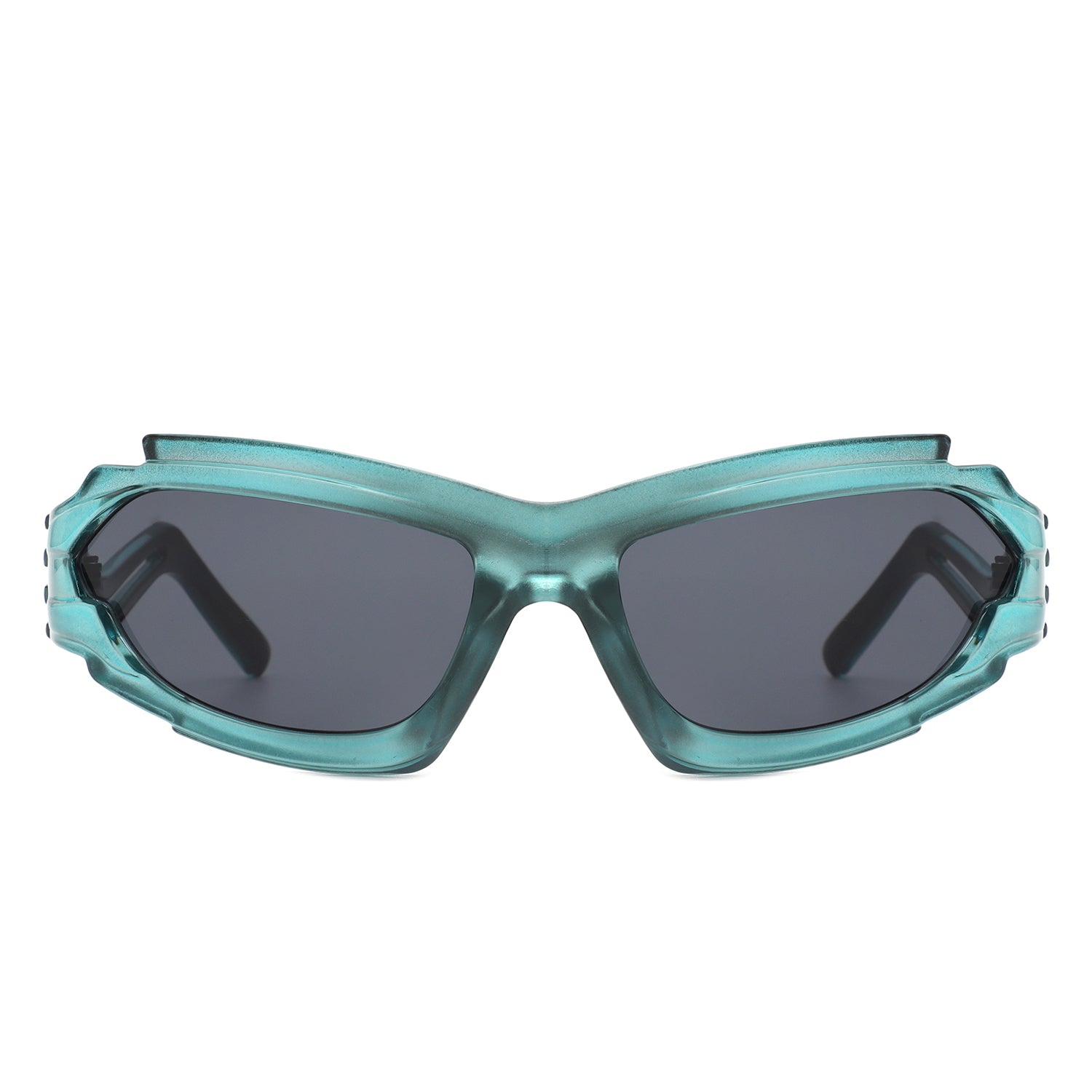 Moonhaze - Futuristic Rectangle Sport Wrap Around Sunglasses