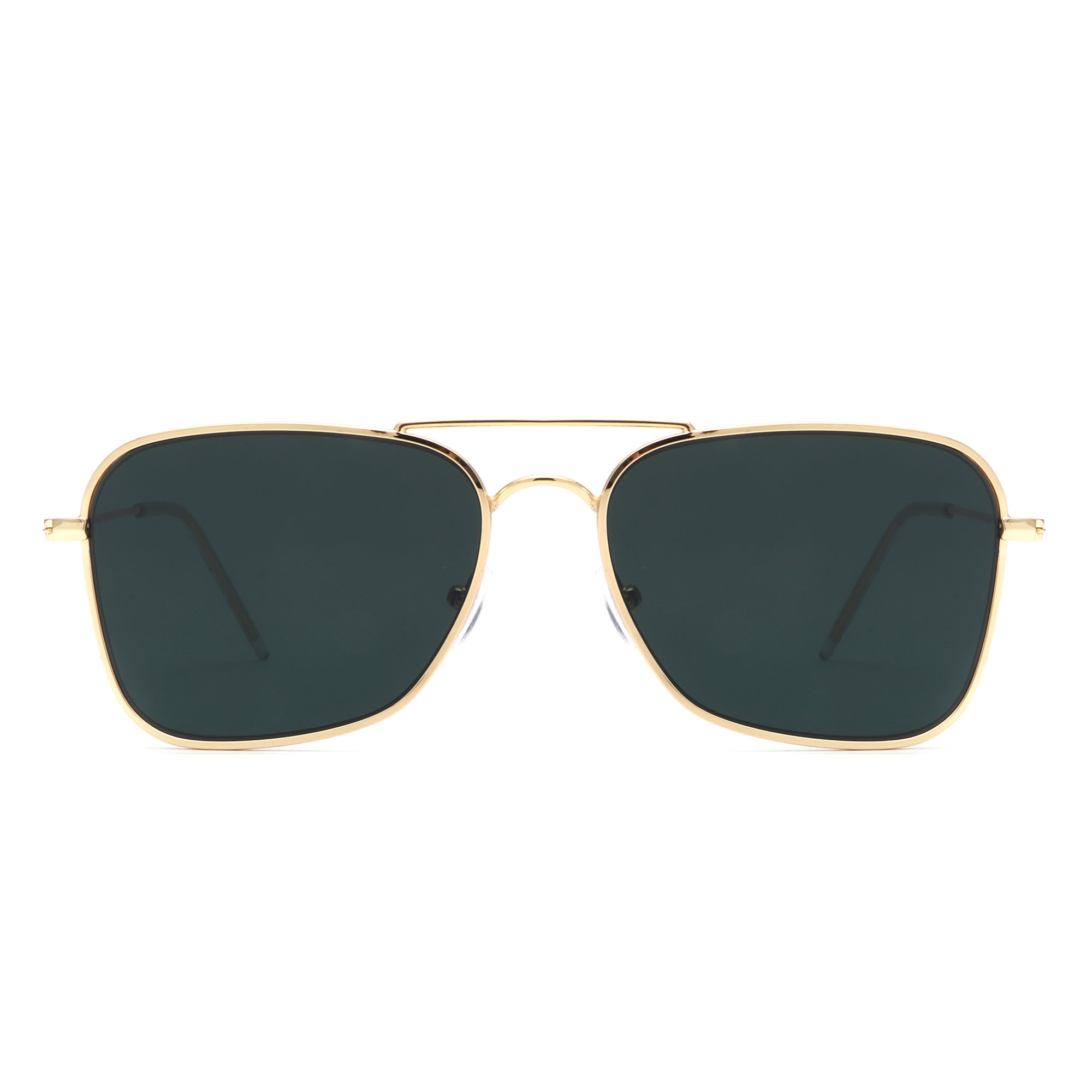 Whirl - Geometric Square Brow-Bar Fashion Sunglasses