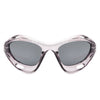 Dotrijan - Geometric Wrap Around Chunky Square Sport Sunglasses