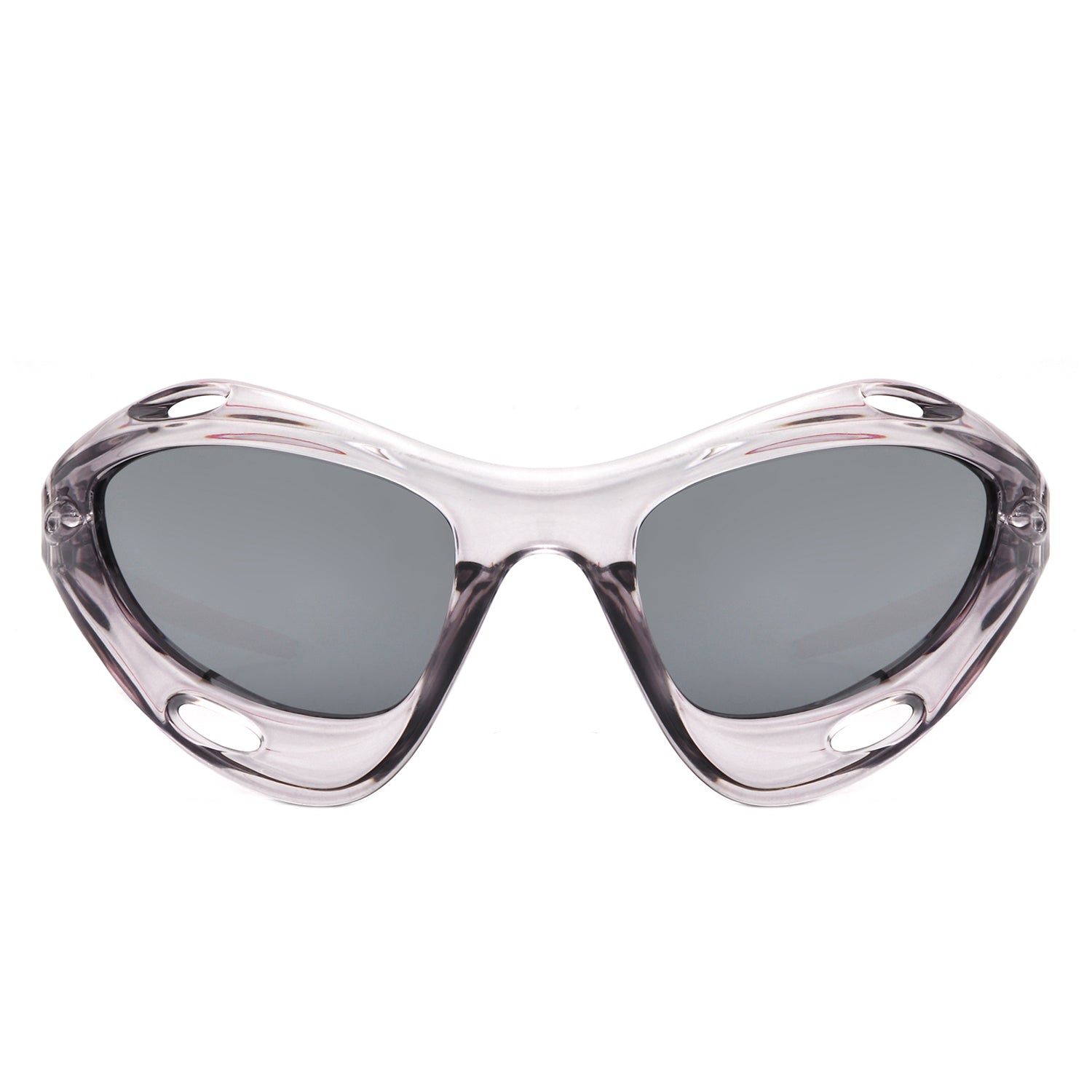 Dotrijan - Geometric Wrap Around Chunky Square Sport Sunglasses