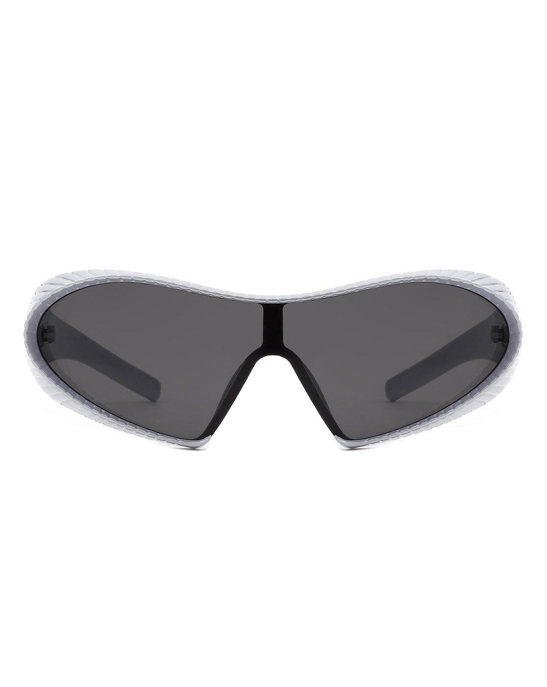 Ascary - Oversized Winged Bar Shield Sunglasses