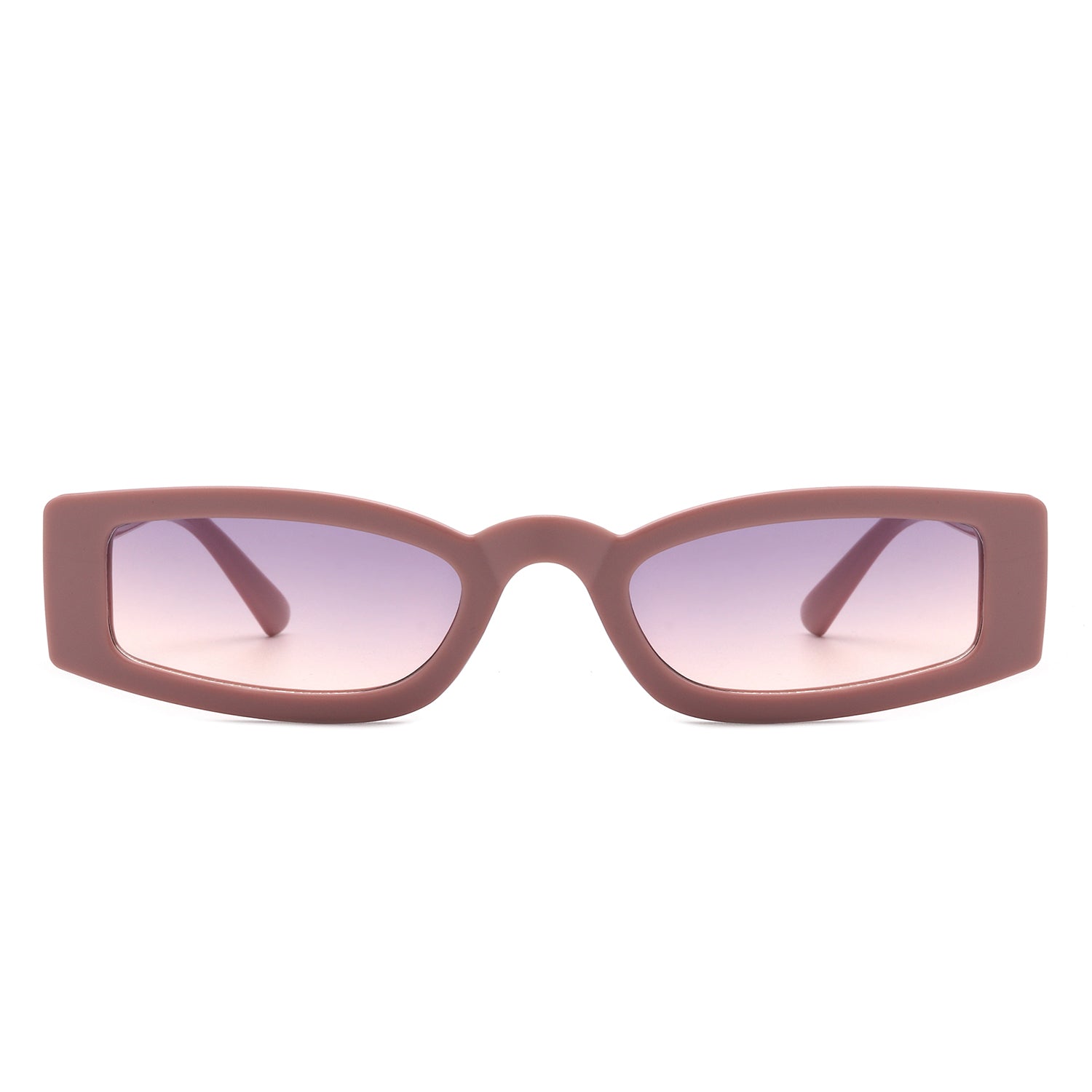 Starzest - Retro Rectangle Slim Tinted Square Narrow Sunglasses