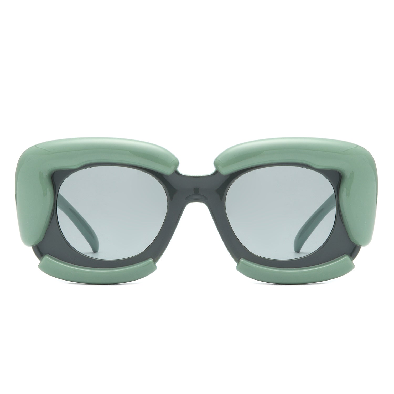 Twirl - Square Geometric Irregular Chunky Fashion Futuristic Sunglasses