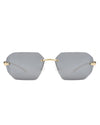 Iaclington - Rimless Wrap Around Square Frame Sunglasses