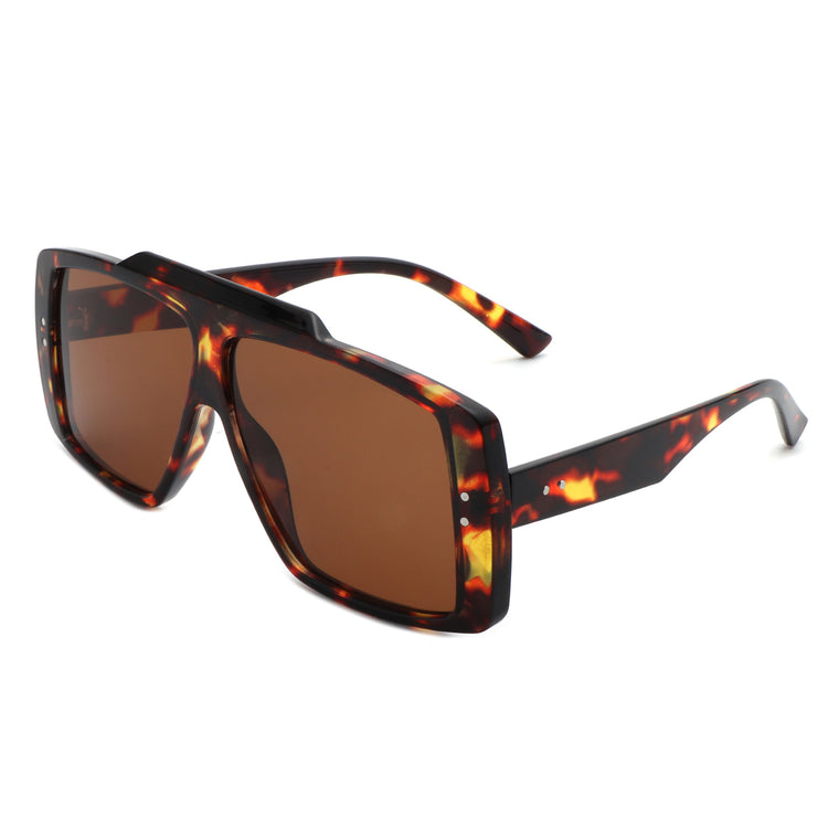 Halia - Square Retro Flat Top Vintage Inspired Fashion Sunglasses