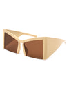 Elyndor - Oversized Geometric Square Semi-Rimless Cat Eye Sunglasses