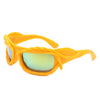 Riff - Rectangle Irregular Twisted Thick Frame Futuristic Sunglasses