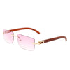 Oceanize - Rectangle Rimless Retro Frameless Fashion Tinted Sunglasses