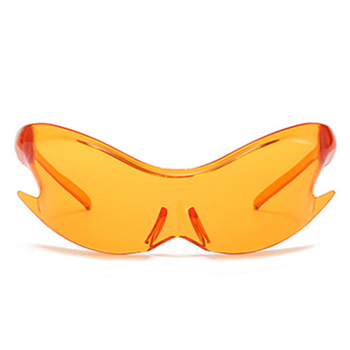 Whiestan - Futuristic Mirrored Sleek Wrap Around Sports Sunglasses Orange
