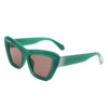 Zephyrine - Square Flat Top Retro Fashion Tinted Women Cat Eye Sunglasses