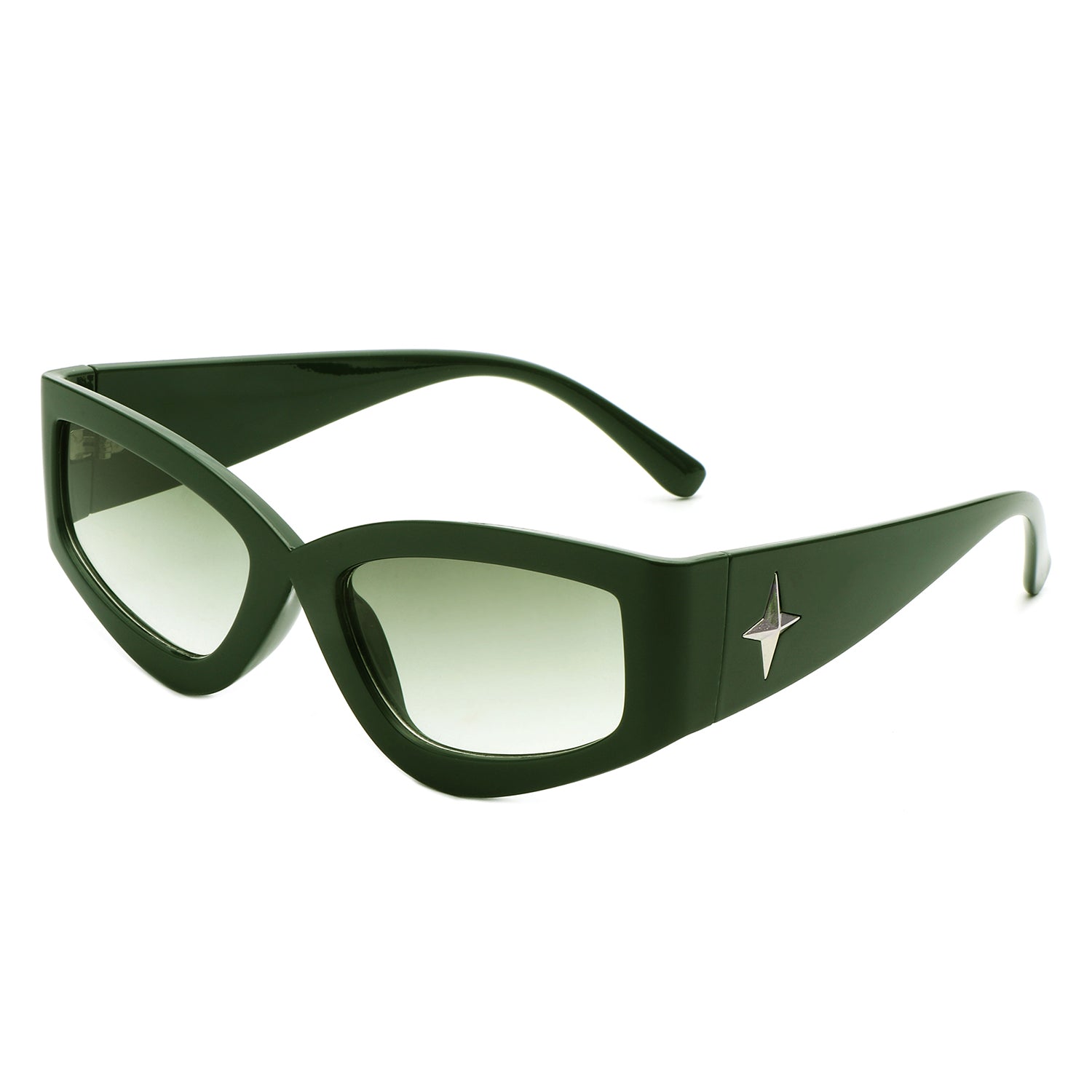 Eonix - Rectangle Geometric Tinted Chunky Square Sunglasses