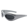 Albion - Oval Wrap Around Retro Round Fashion Sunglasses