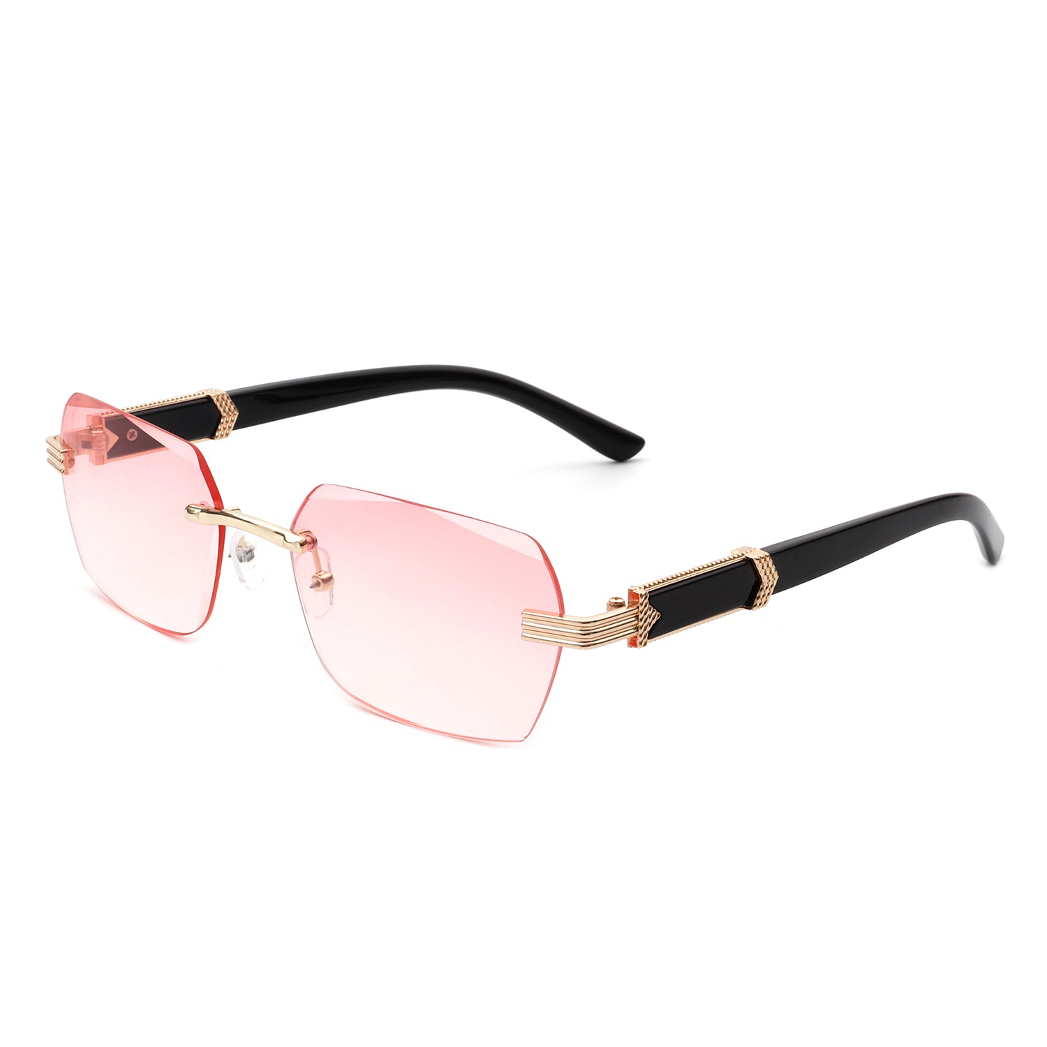 Hycredi Rimless Rectangle Sunglasses Men Women Retro Frameless Square Shade  Y2k Sun Glasses Tinted Eyewear