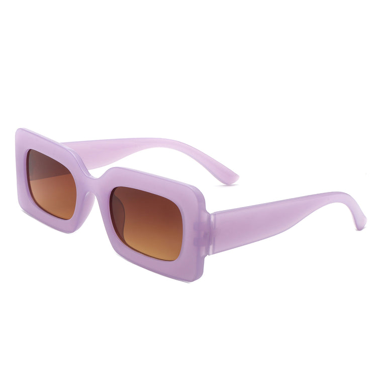 Zyra - Square Flat Top Narrow Tinted  Fashion Wholesale Sunglasses