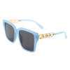 Verdiana - Women Chic Flat Top Tinted Fashion Square Sunglasses