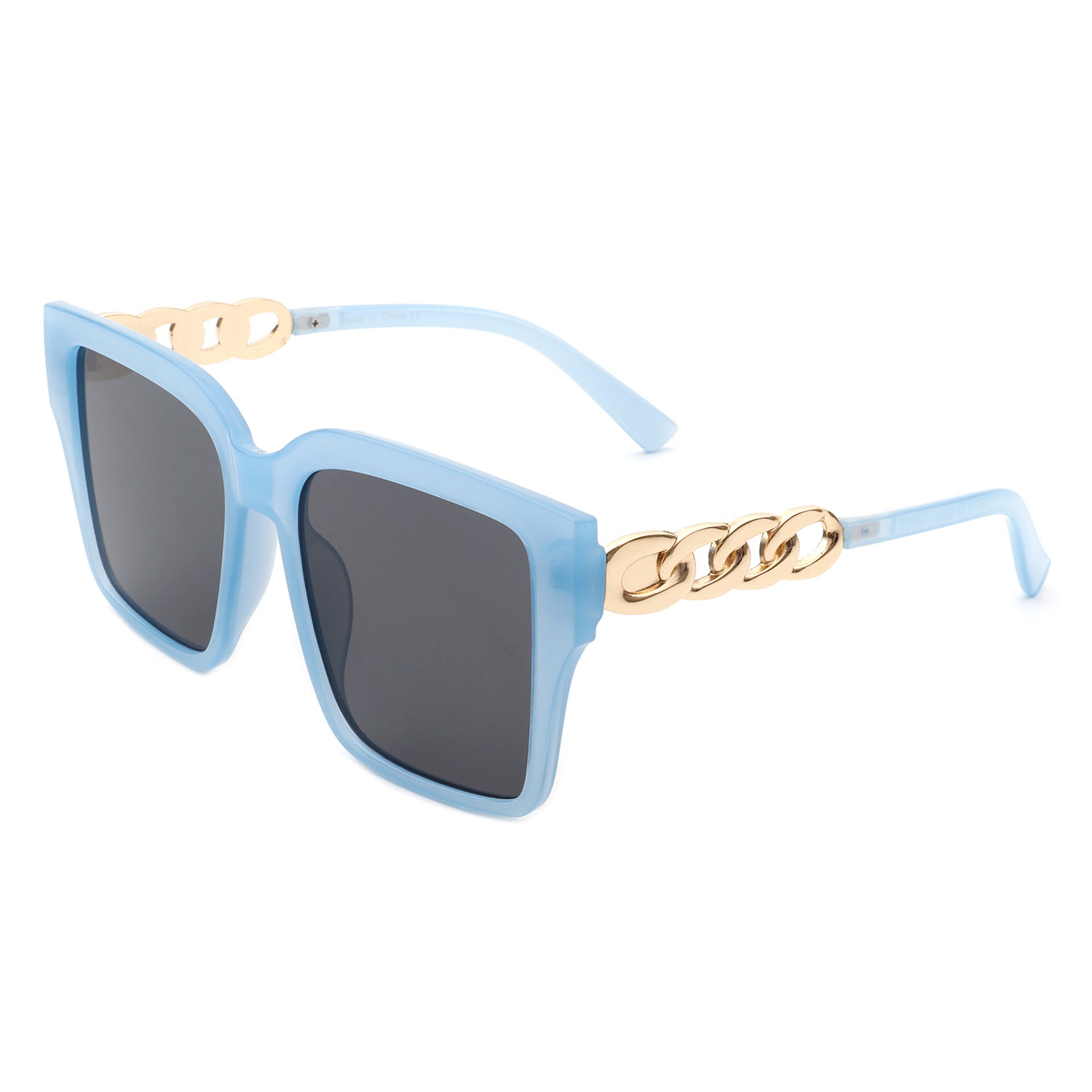 Verdiana - Women Chic Flat Top Tinted Fashion Square Sunglasses Blue