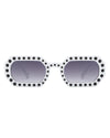 Whisp - Square Retro Rhinestone Tinted Geometric Fashion Sunglasses