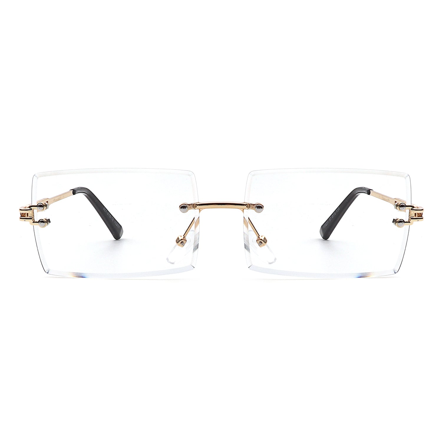 Tyriel - Classic Rimless Retro Rectangle Tinted Fashion Sunglasses