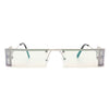 Loro - Rectangle Retro Narrow Slim Flat Top Tinted Sunglasses