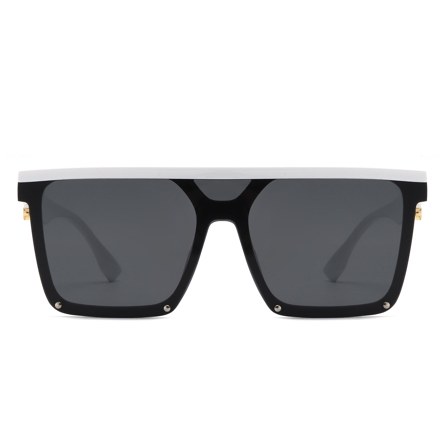 Sunquest - Square Flat Top Women Fashion Oversize Sunglasses Black