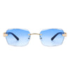 Hailstorm - Rectangle Retro Rimless Tinted Frameless Fashion Square Sunglasses
